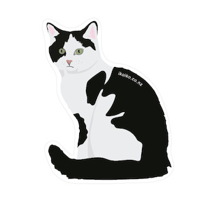 Iko Iko Fun Size Sticker | Cat Black & White