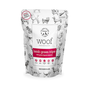 Woof Freeze Dried Dog Treats  |  Lamb Green Tripe with Green Lipped Mussels