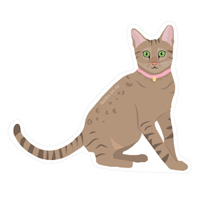 Iko Iko Fun Size Sticker  |  Cat Tabby