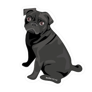 Iko Iko Fun Size Sticker  |  Pug Black