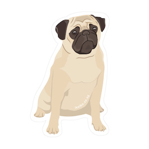 Iko Iko Fun Size Sticker  |  Pug Cream