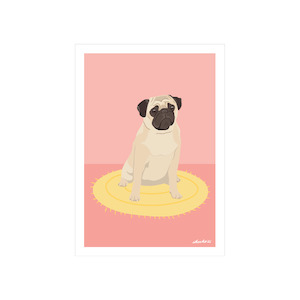 Iko Iko A4 Print  |  Pug On A Rug