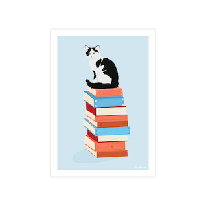 Iko Iko A4 Print  |  Bookstack Cat