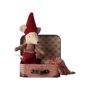 Maileg Christmas Mouse, Baby In Suitcase