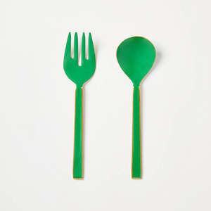 Bonnie and Neil | Enamel Emerald Salad Servers