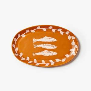 Bonnie and Neil Oval Plate | Sardines Tan