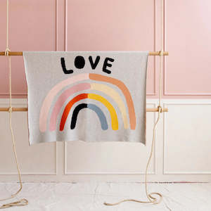 Castle Little Love Rainbow Cotton Knit Baby Throw