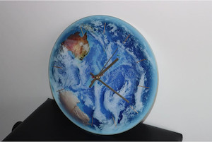 Glass Clock Planet Earth 360mm Smart Art Design