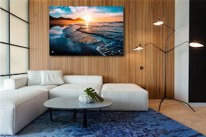 Professional, scientific and technical: Glass Art Beach sunset Smart Art Design