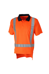 Workhorse, TTMC-W17 Micromesh Polo, MSH166  - Orange / Navy - Size: XS