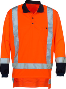 Workhorse, TTMC-W17 Micromesh Polo, MSH167  - Orange / Navy - Size: 6XL