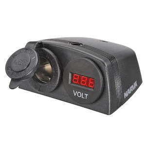 Switches: Heavy-Duty Surface Mount Accessory Socket And 12 / 24v Dc Led Volt Meter