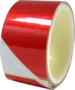 Stickers: Pinstripe Reflective - 25mm X 1m (Red - White)