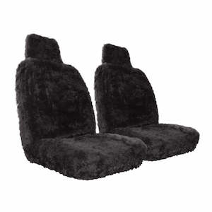 Seat Covers: ALPINE PLUSH BLACK HIGH BACK FRONT COVER