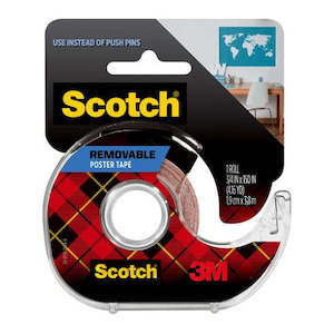 Tapes Adhesives: 3M Scotch Poster Tape Removable 109 19mmx3.8m on dispenser