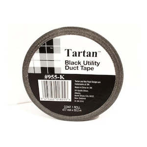 3M Scotch Tartan Utility Duct  Tape 955K 48x50M Black PVC