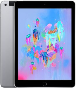 Apple iPad 6th Gen 32GB Wi-Fi + Cellular 3G/4G Space Gray - New Battery (As New) Line on LCD