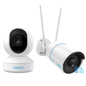 Electronic goods: Reolink Starter Pack - 1 Indoor & 1 Outdoor Camera, 24/7 Recording