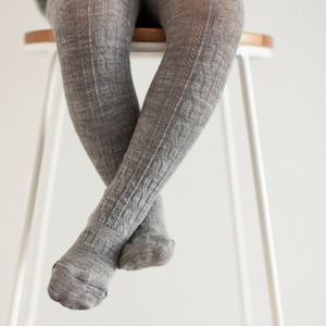 Lamington | Cable Merino Tights - Grey