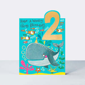 Rachel Ellen Designs | Birthday Card - Age 2 - Have A Whaley Good Birthday