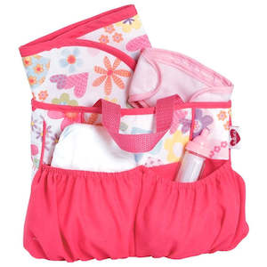 Clothing: Adora | Diaper Bag With Accessories - Pink