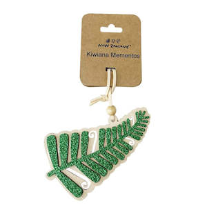 New Zealand | Kiwiana Christmas Wooden Decorations - Glitter Fern