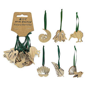 New Zealand | Kiwiana Christmas Wooden Decorations - 6 Pack