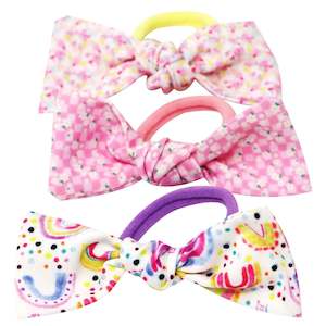 Clothing: Pink Poppy | Sweet N Cute Knotted Bow Hair Elastics - 3 Piece