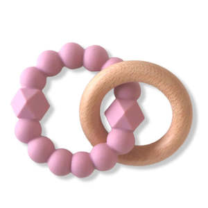 Jellystone Designs | Moon Teether - Mauve / Dusky Pink