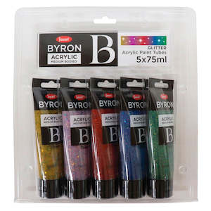 Jasart | Byron 5 Piece Acrylic Paint Tubes - Glitter