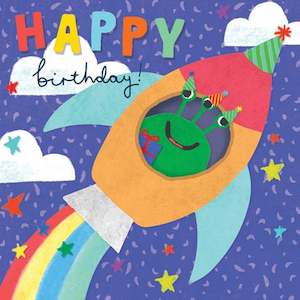 Birthday Card | Space Ship & Alien