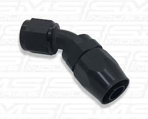 Automotive servicing: -8AN BRAIDED 45 DEGREE FITTING (BLACK)