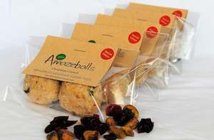 Food manufacturing: Box of Christmas Crunch Amazeballs (5 x twin packs), paleo, GF, vegan, raw