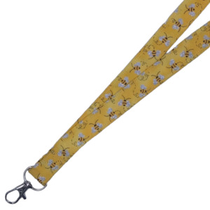 ‘Glitter Bees’ Fabric Lanyard