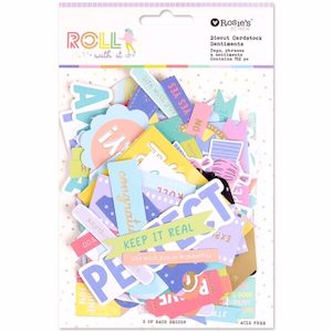 Roll with it Diecut Cardstock Ephemera (Tags, Phrases & Sentiments) 152 Pieces