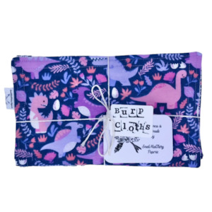 ‘Dino Land’ Flannelette Burp Cloth Set (3)