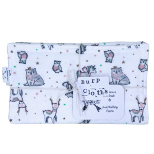 ‘Fanciful’ Flannelette Burp Cloth Set (3)