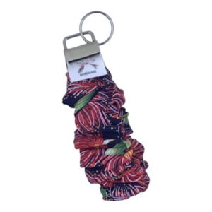 Craft material and supply: ‘Pohutukawa’ Scrunchie Wristlet Key Fob