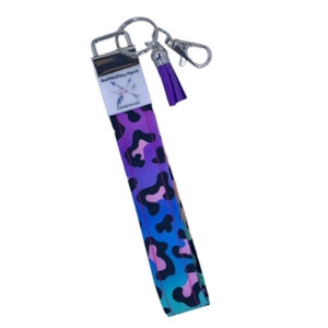 ‘Rainbow Leopard Print’ Wristlet Key Fob