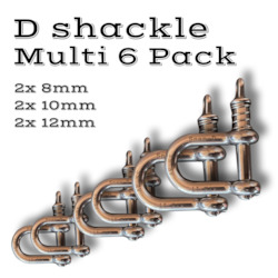 Multi D Shackle Pack (6 Shackles) & 2 Free Anti Theft Clips