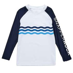 Clothing wholesaling: Wave Stripe LS Rash Top