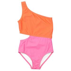 Clothing wholesaling: Candy Colorblock One Shoulder Swimsuit