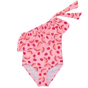 Clothing wholesaling: Berry Sweet One Shoulder Swimsuit