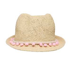 Pink Pompom Fedora