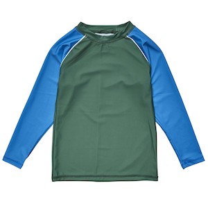 Olive Blue Sleeve LS Rash Top