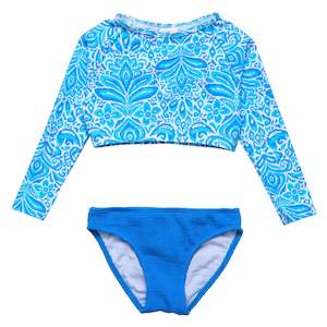 Santorini Blue Crop LS Rash Set