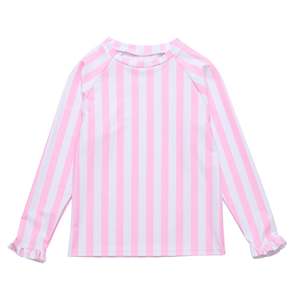 Clothing wholesaling: Pink Stripe LS Rash Top