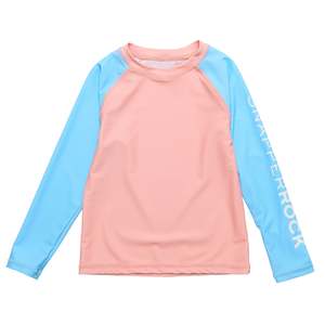 Peach Colorblock LS Rash Top