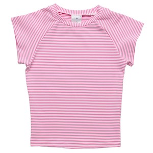 Raspberry Stripe  SS Rash Top