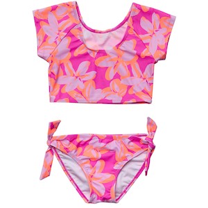 Clothing wholesaling: Hibiscus Hype Crop SS Rash Top Set